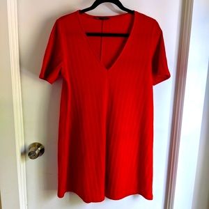 Zara v neck red dress